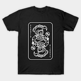 Scorpio Zodiac horoscope line art playing card style T-Shirt